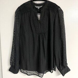 NWT Sharagano Black Blouse XL Long Sleeve Women Career Lined